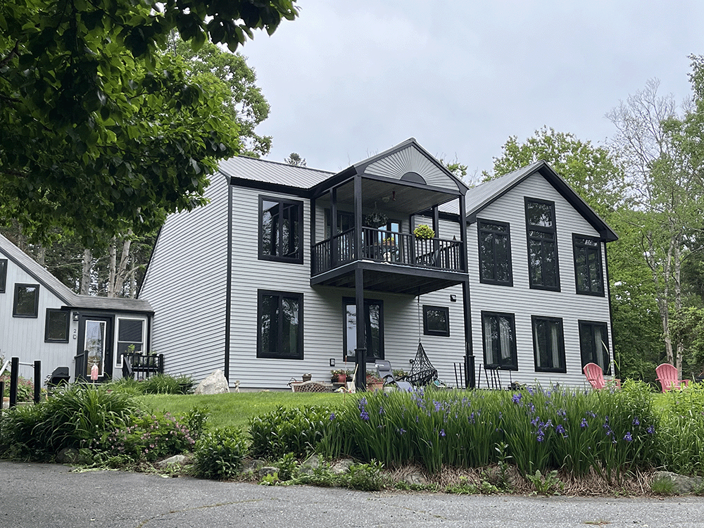 Exterior of Bass Harbor remodel and addition.