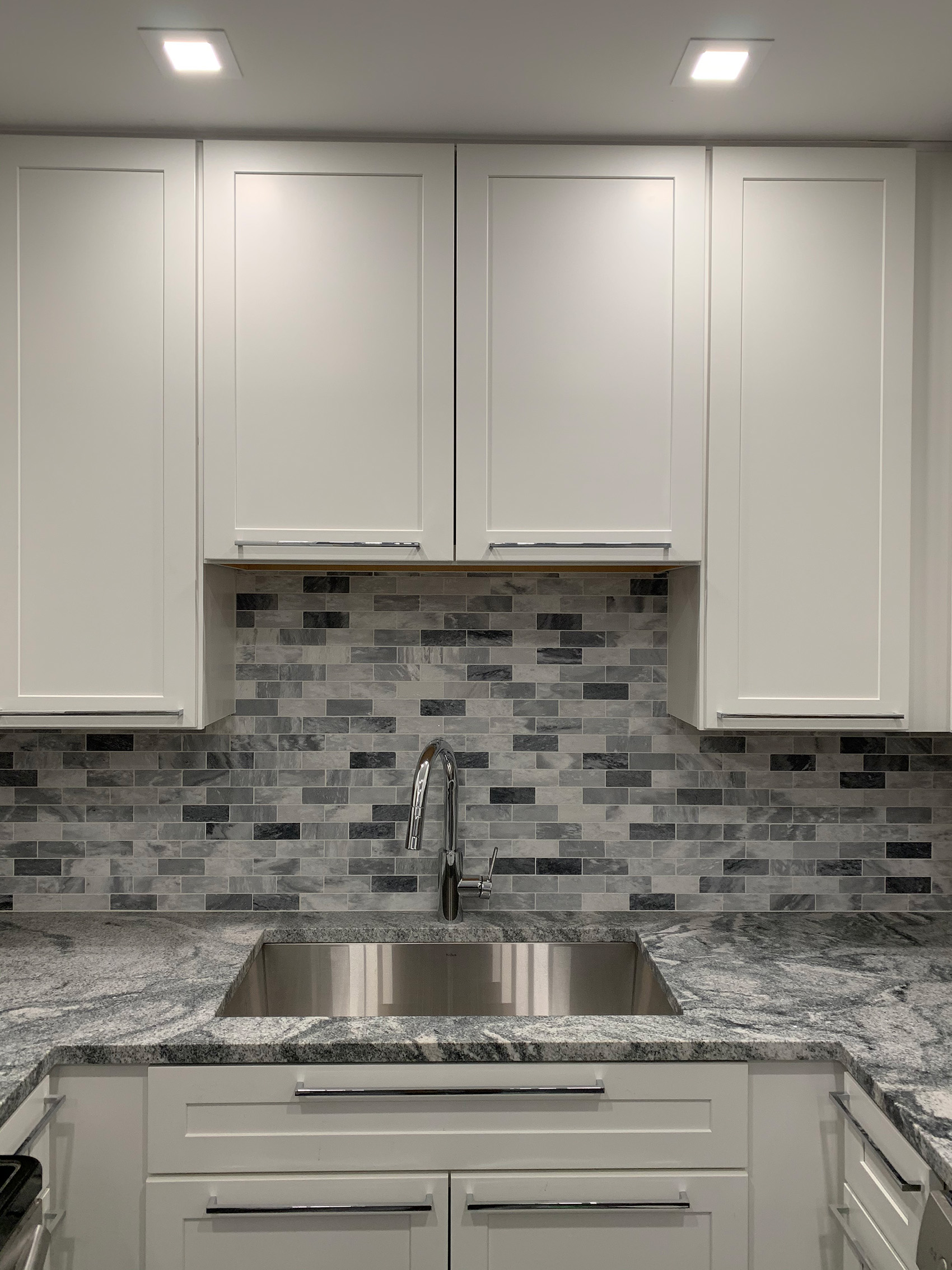 Kitchen tile backsplash and countertop remodel.