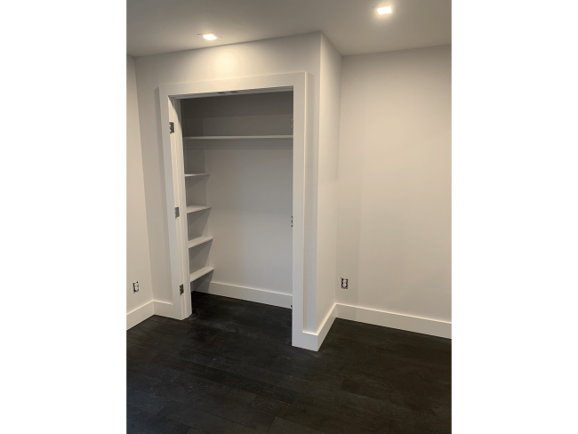 Wood floors and closet.