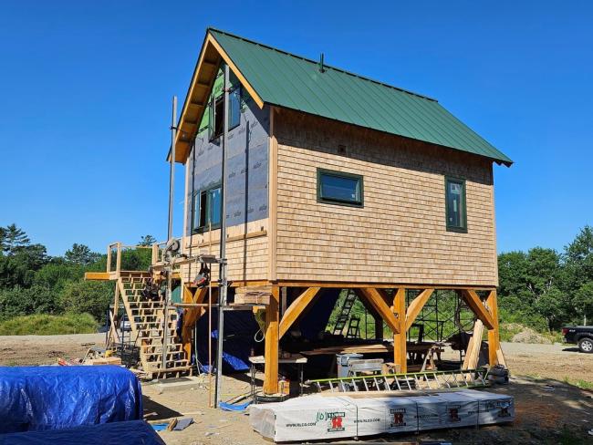 Custom built cabin near Ellsworth, Maine.