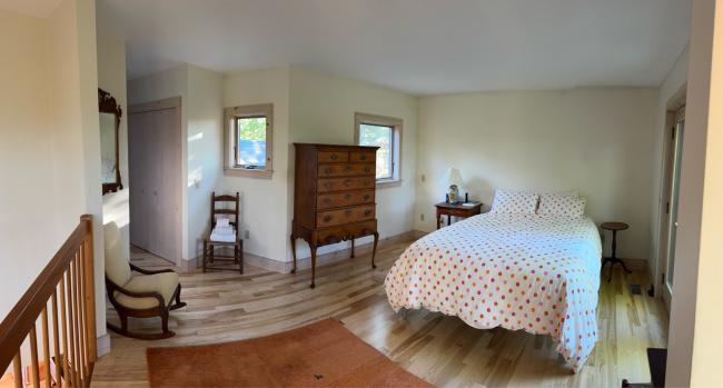 Open concept loft bedroom.