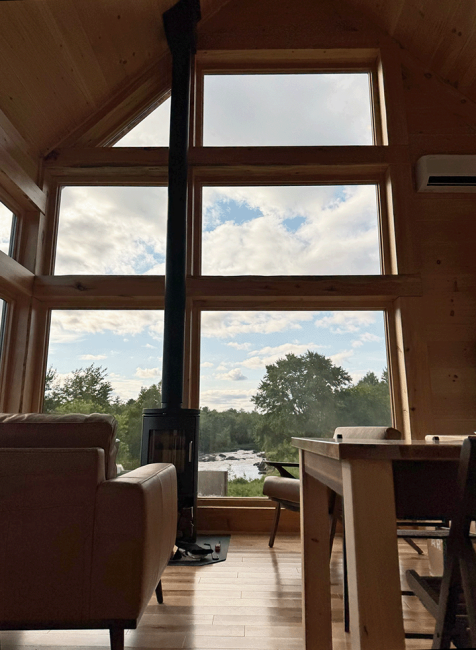 Water front cabin views with interior design completed with natural leather seats.