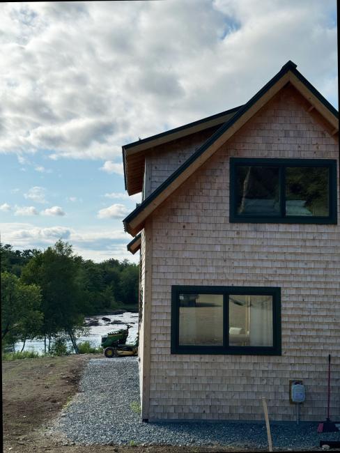 The Cherry East Elevation of wood cabin custom construction.