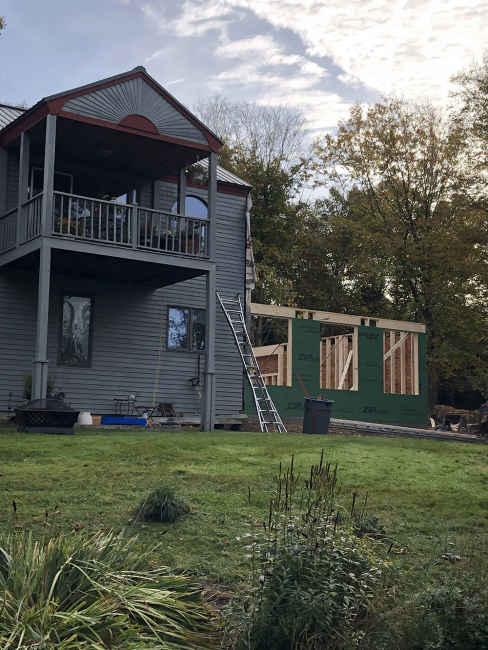 Beginning of the addition in Bass Harbor on the coast.
